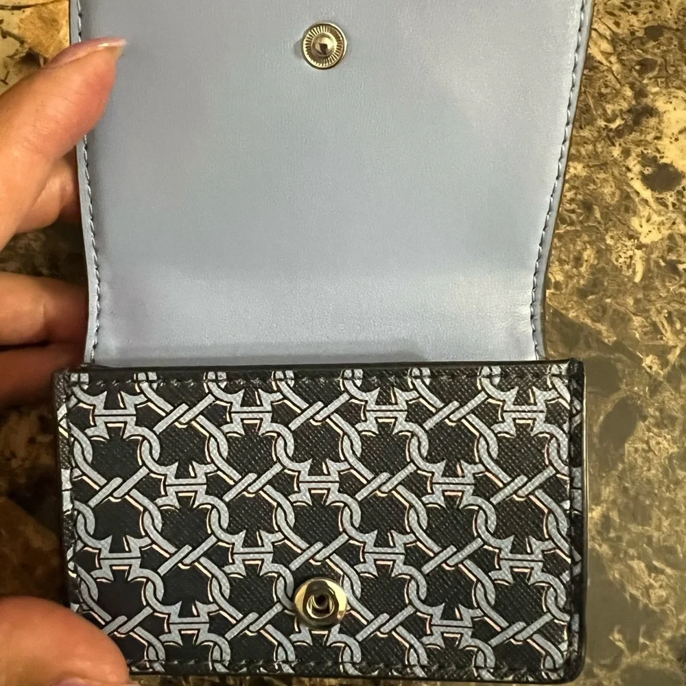Kate Spade Geometric Blue multi fold wallet NWOT